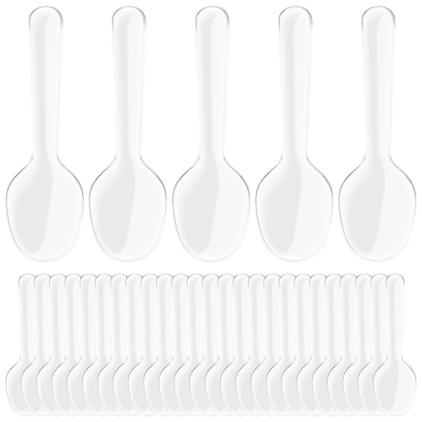 200 Pcs Clear Plastic Spoons Disposable Flatware Spoons for Jelly Ice Cream Cake Dessert Appetizer