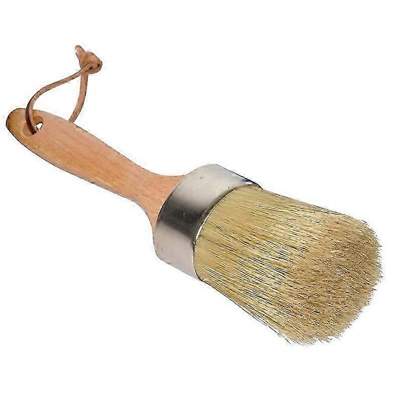 Chalk and Wax Paint Brush Large 2-In-1 Round Natural Bristles Painting Tool suitable for DIY Furniture Stenc