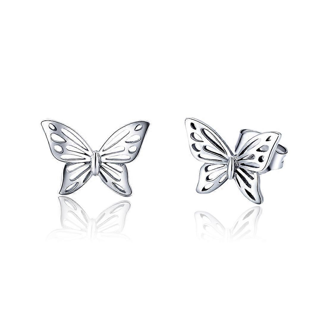 S925 Sterling Silver Butterfly Earrings SCE452