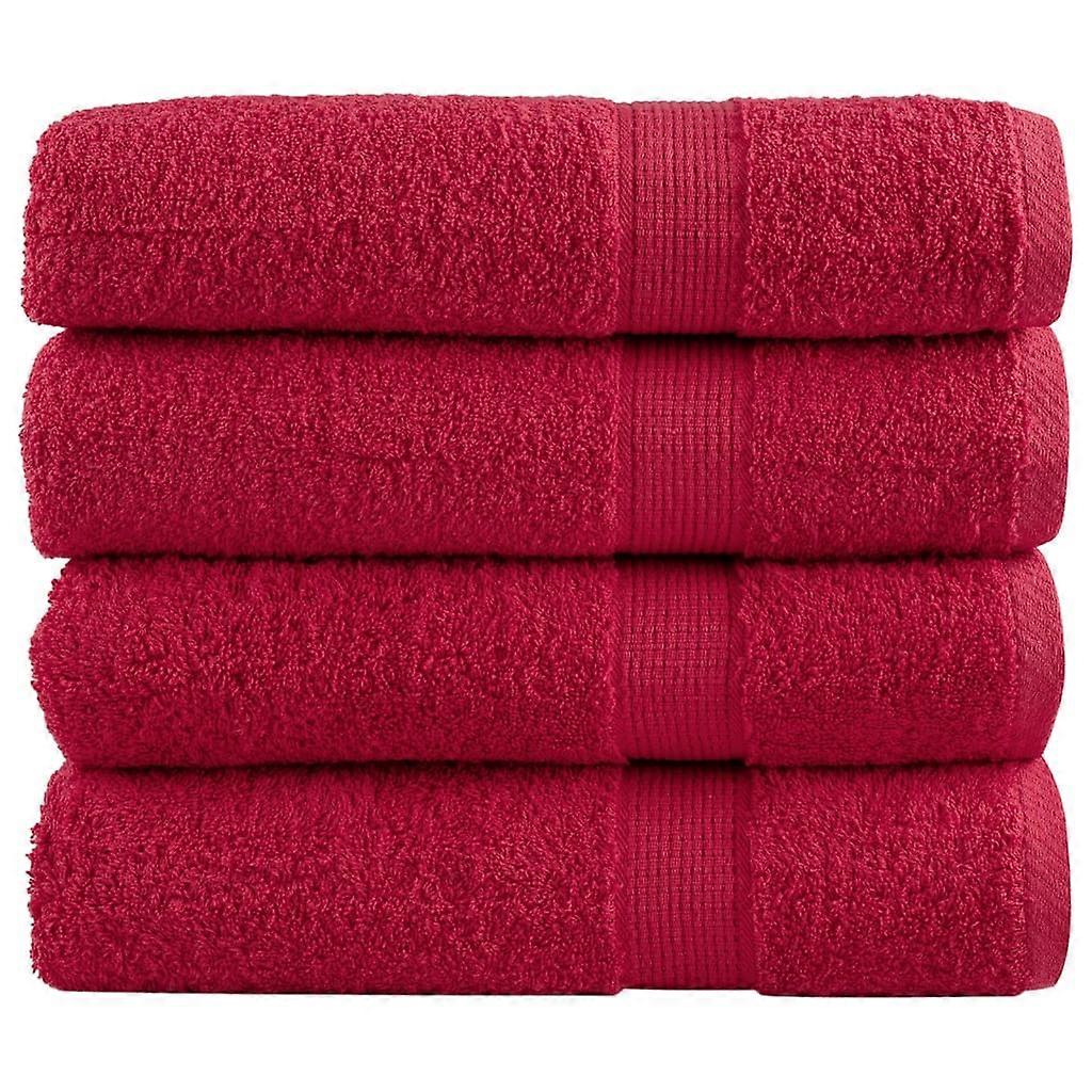 Premium bath towels SOLUND 4 pcs. Red 100x150 cm 600 g/m²