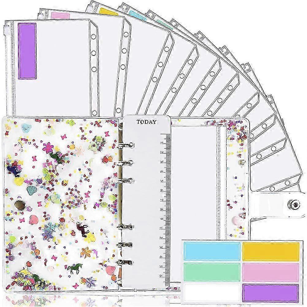 A6 Binder,Budget Binder,Used compatible with Budgeting,Budget Planning Notepad, Cash Envelope Binder, Pink with Budget Envelope