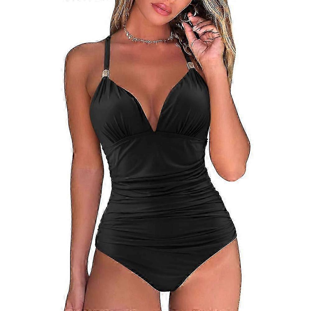 Damen Einteiliger Halter Bademode Gepolsterter Bikini Badeanzug