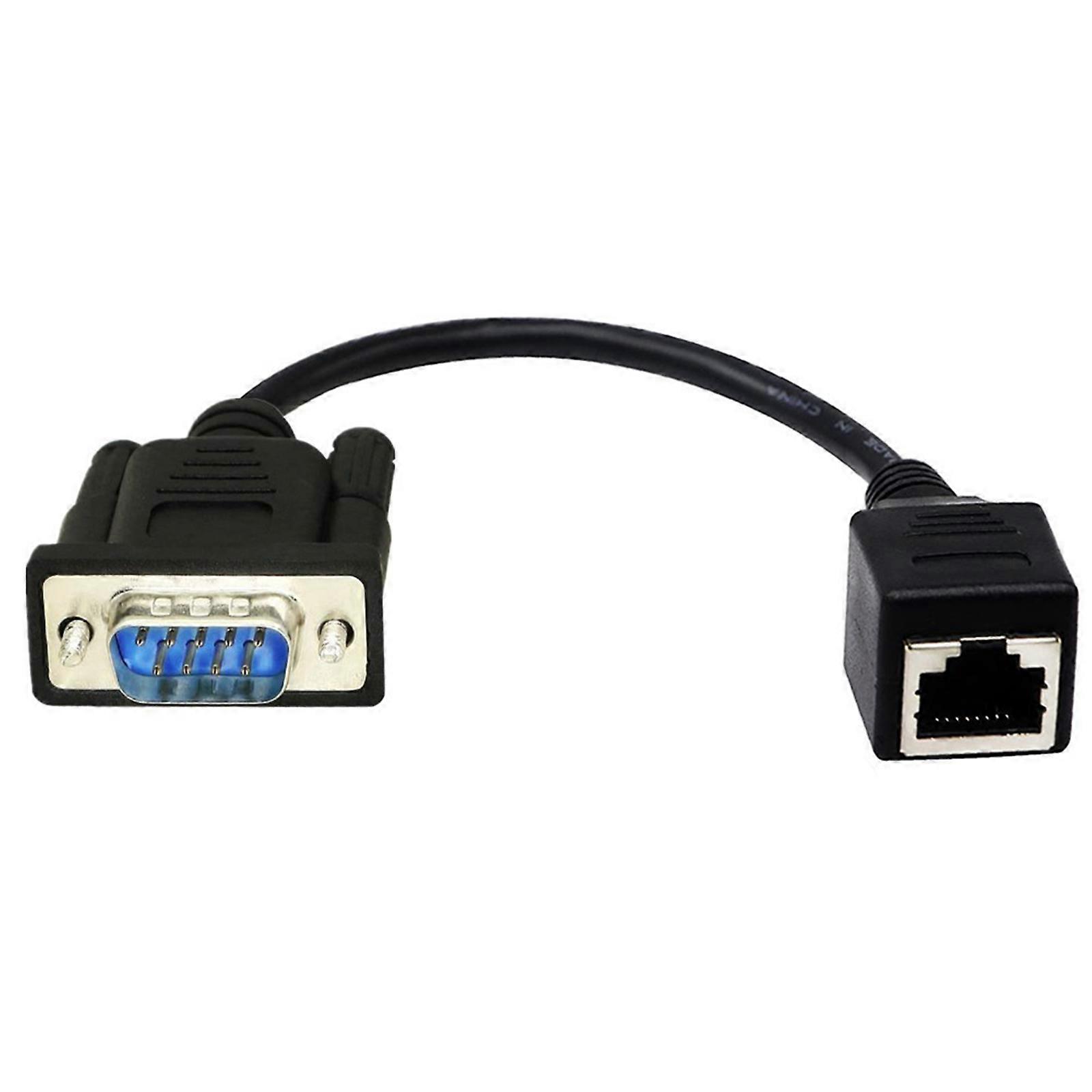 DB9 RS232 to RJ45 Extenders DB9 9Pin Port Female Male to RJ45 CAT5 Ethernets Extend Adapters Communication Cable 15cm