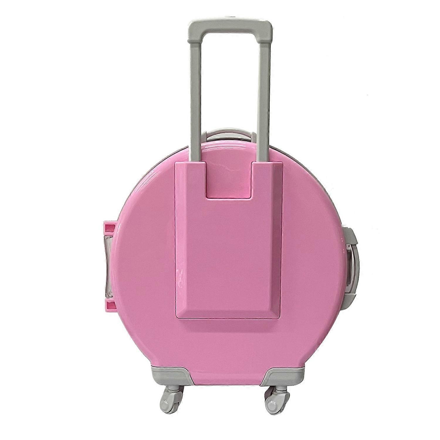 Children Toy Organizer Multifunctional Mini Round Suitcase Shape Cosmetics Storage Box with Wheel fo