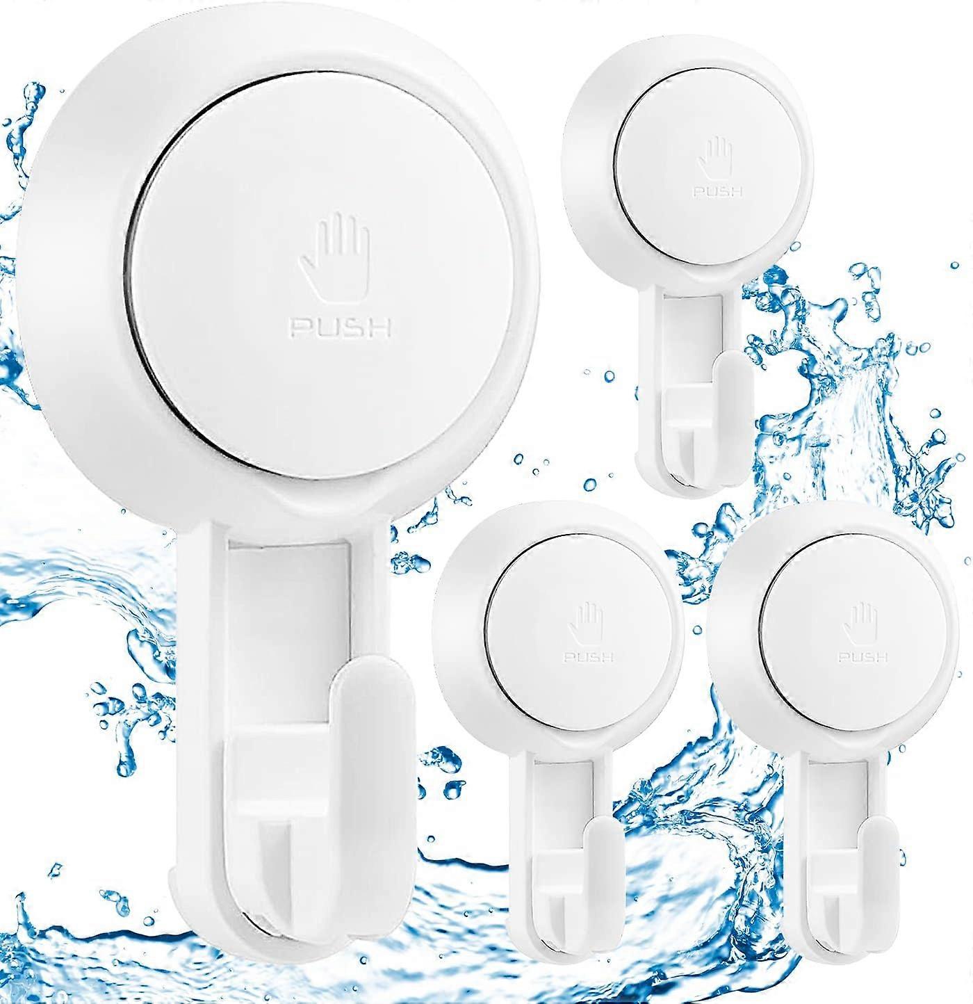 Strong Suction Power Hooks for Smooth Surface Adhesion, Reversible and Reusable Suction Cup Hooks for Easy Install in Bathroom, Bedroom, Living Room