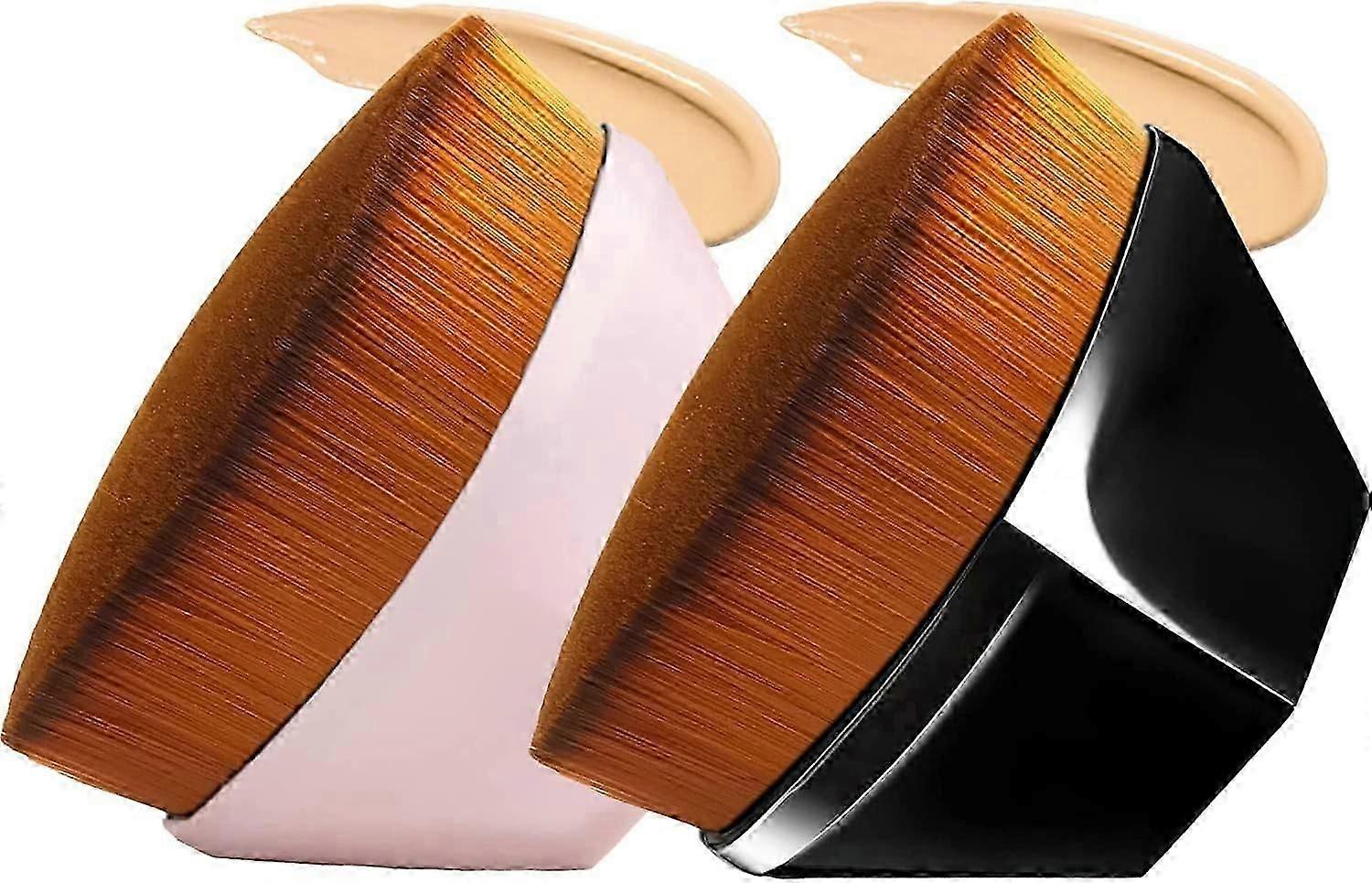 2-Pack Foundation Makeup Brushes Flat Top Hexagonal Face Blush Liquid Foundation Brush for Blending