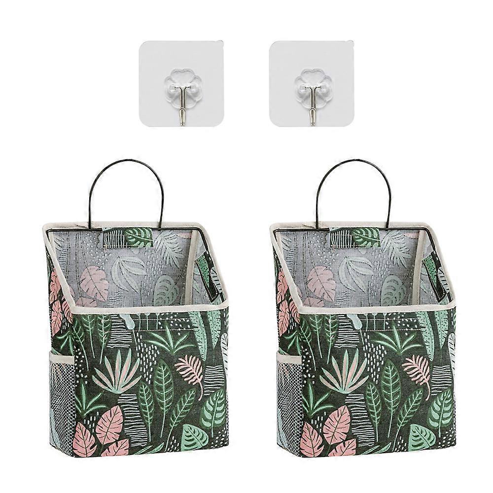 Cotton Linen Material Hanging Bag For Dormitory, Upgrade Design Durable Mesh Pockets Organizer, Practical Storage Solution For Office Travel (2Pcs)