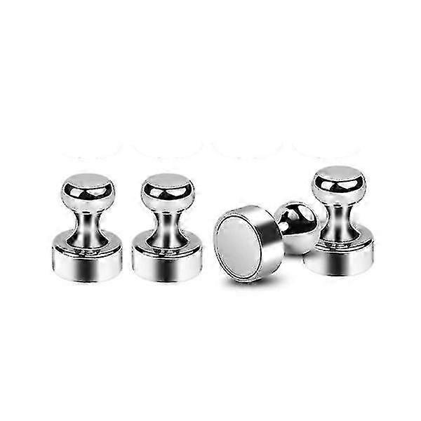 Round Pushpin Refrigerator Magnets 4pcs Metal Look