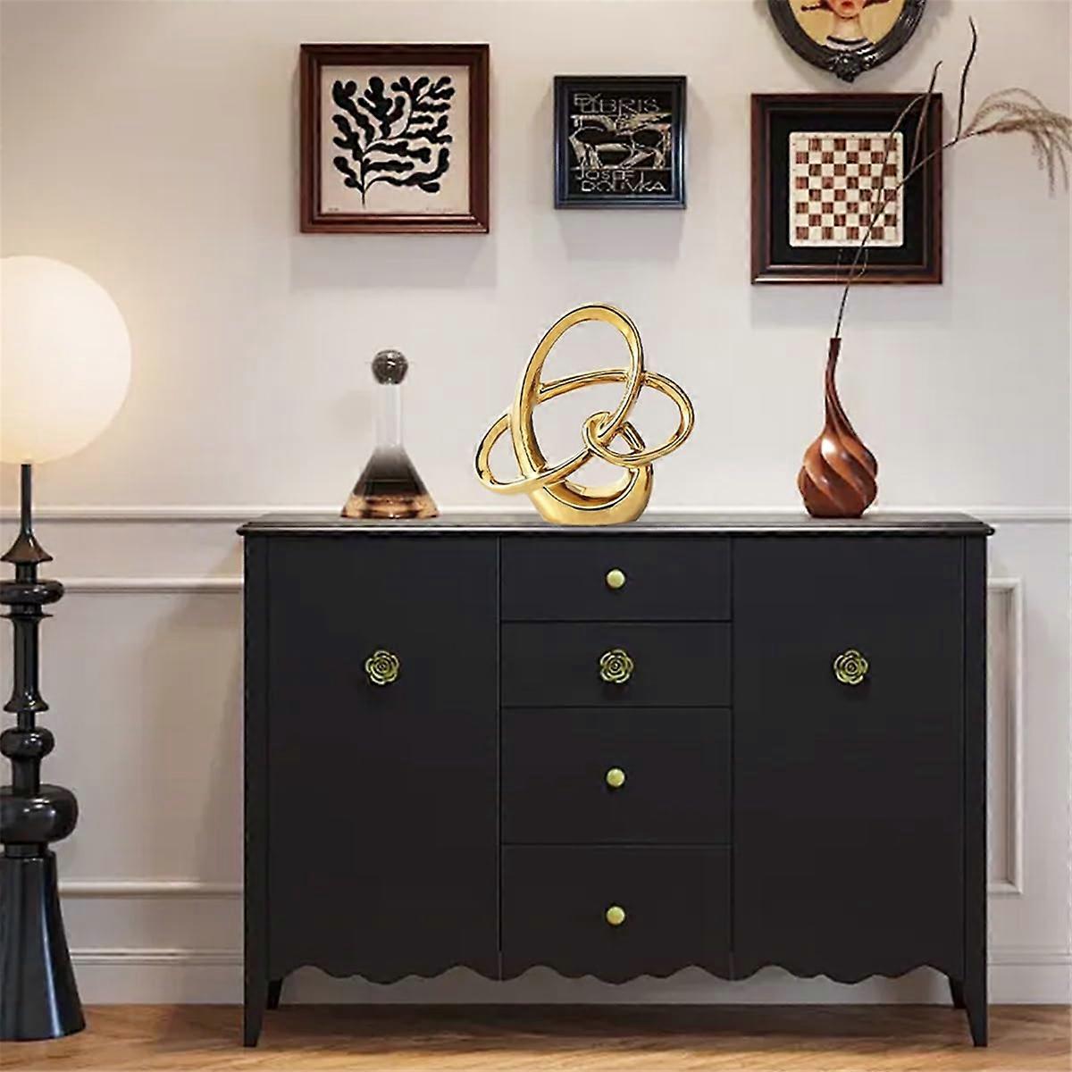 Modern Gold Decor Ceramic Geometric Sculpture A