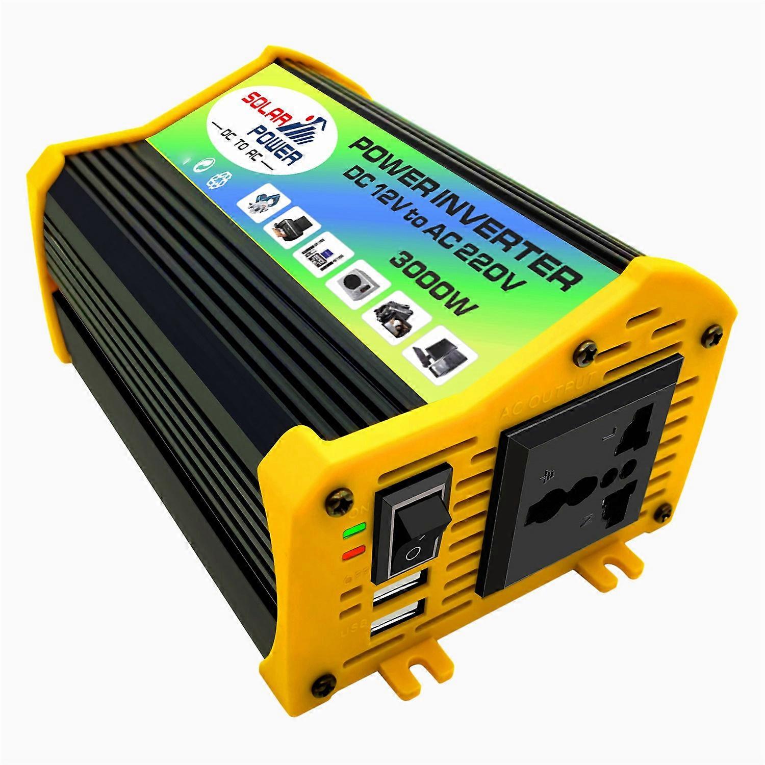 Sine Wave Power Inverter DC12V to AC 220V 3000W Converter Dual USB