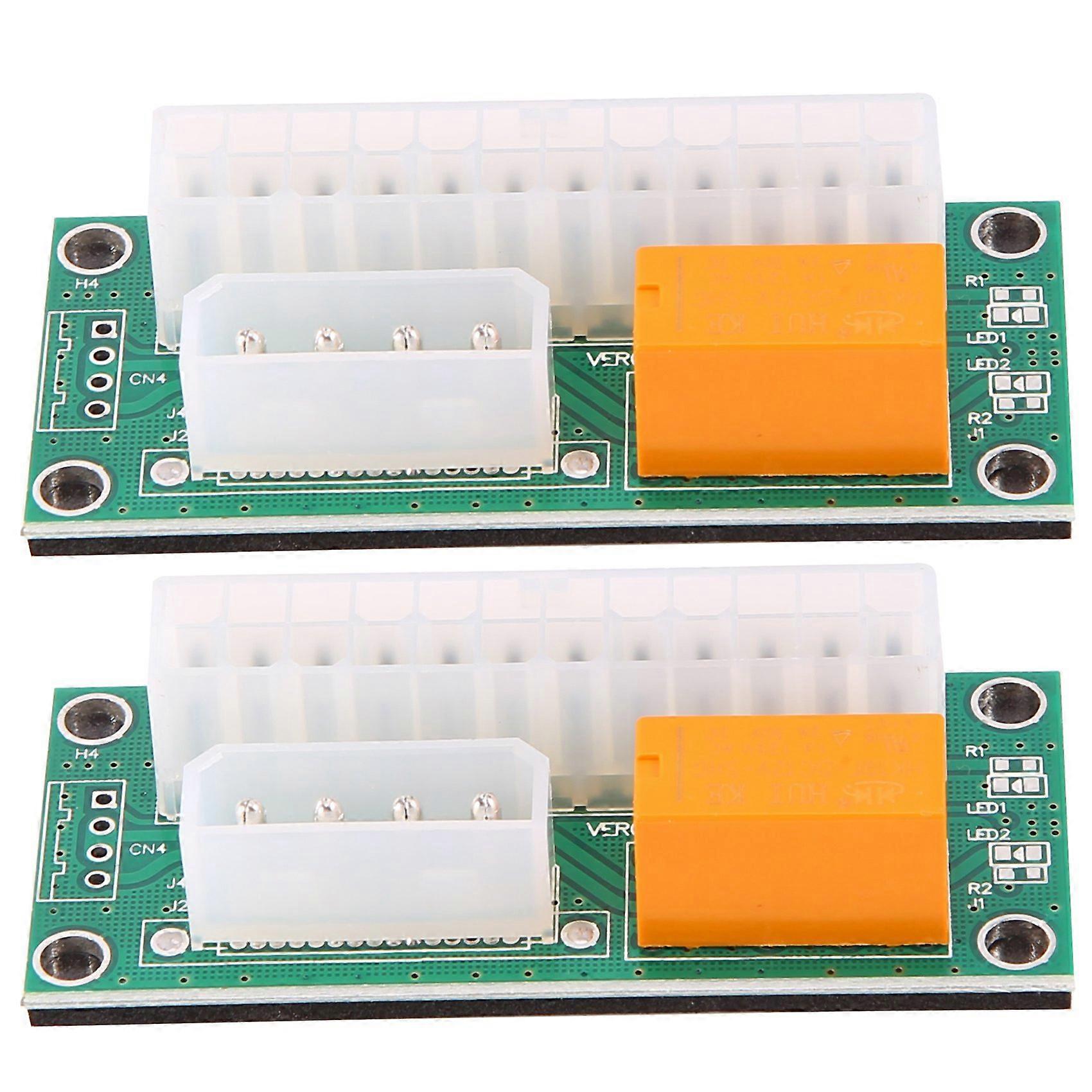 2 Pack Dual PSU Multiple Power Supply Adapter,Add2Psu ATX 24 Pin to Molex 4Pin Connector for BTC Min