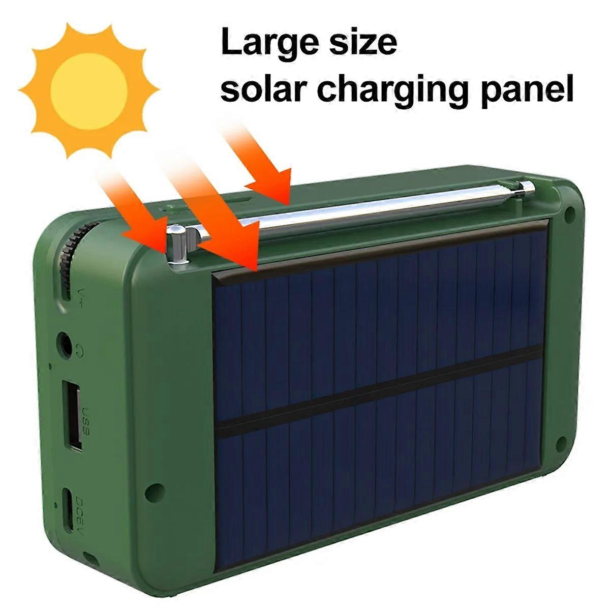 Portable + Digital Radio Solar Powered Bluetooth FM Radio Supports U Disk TF Card Mp3 Play Loudspeak