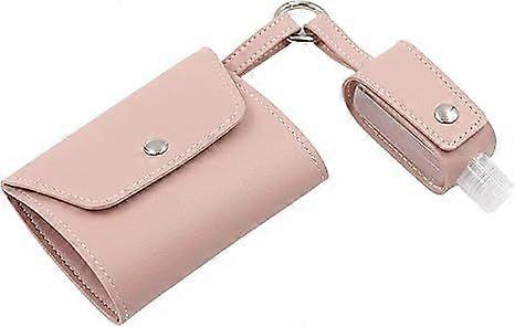PU Storage Folder with Key Hanging Buckle Convenient Temporary Storage , Pink