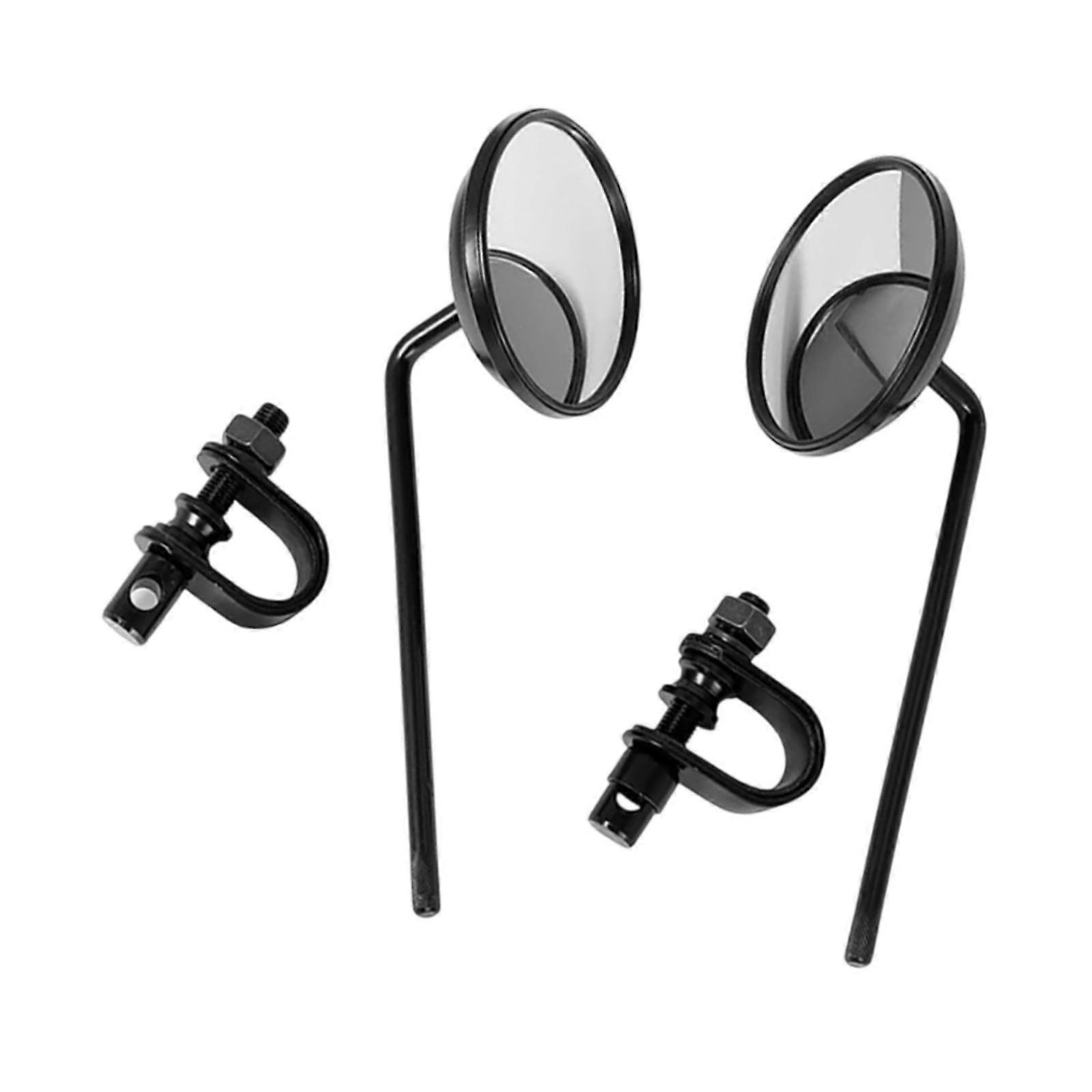 2 Pieces Generic Motorcycle Rearview Mirrors Round Side Mirrors Easy