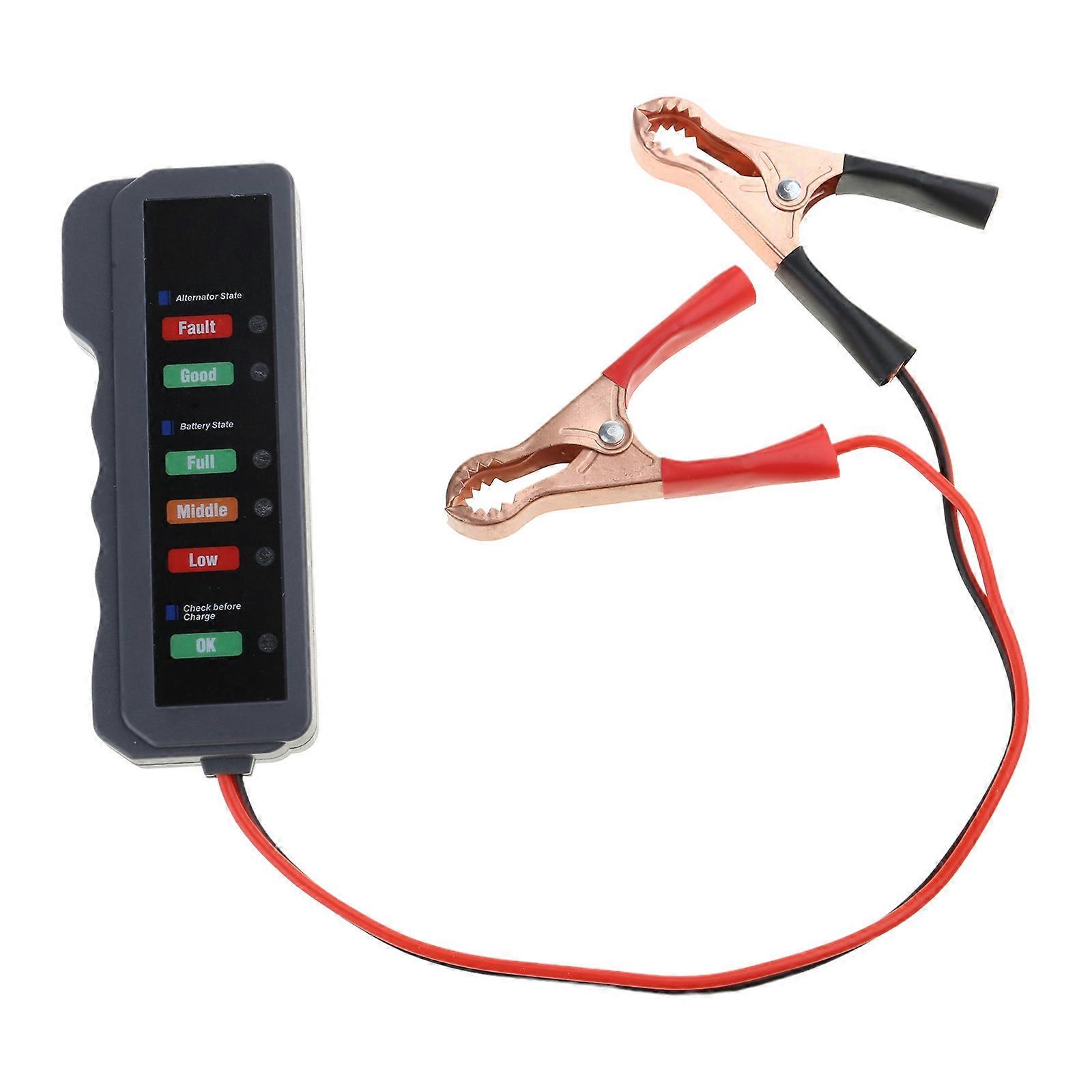 Car Digital Battery Tester Analyzer Diagnostic Tool With LED Light 12V Mini Car Tester 6 LEDs for Vehicle Motorcycle