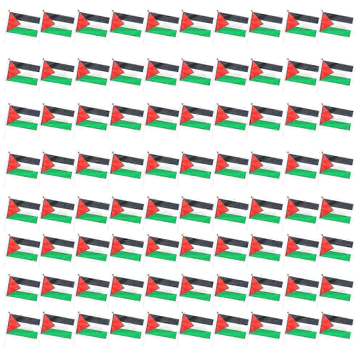 Palestine Hand Held Mini Flags with Pole for Waving