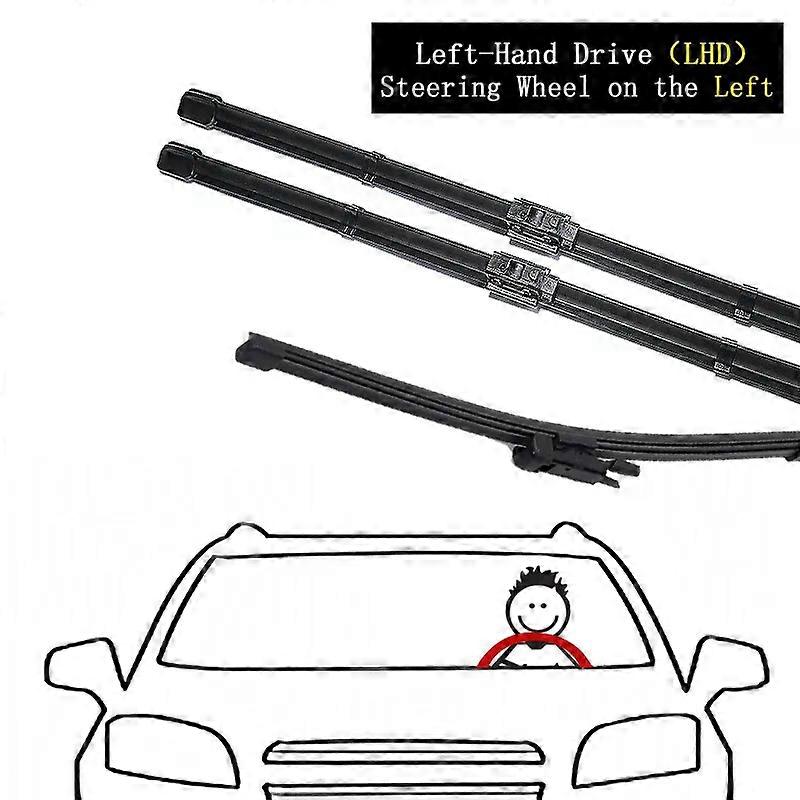For For Mercedes-Benz C-Class W205 S205 2014~2020 Front Rear Wiper Blades Set Kit Window Windshield Windscreen Brushes Car Accessory