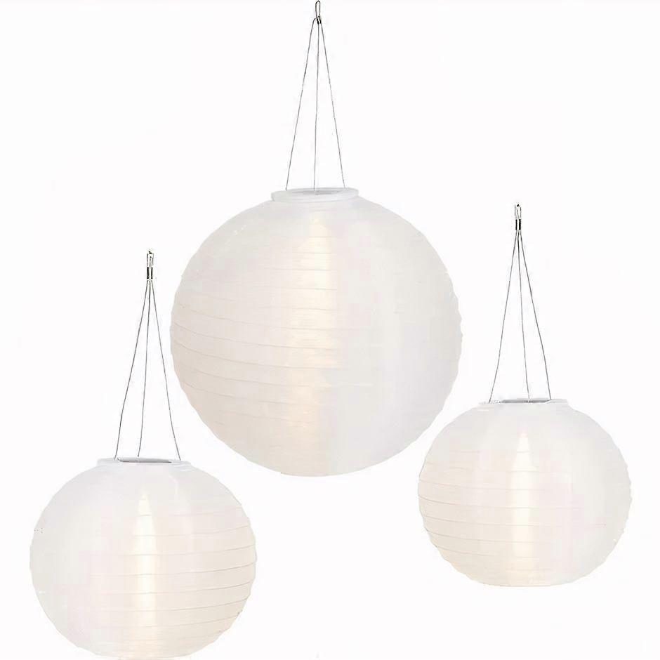 3 Pack Chinese Solar Lanterns White Warm White LED Lights