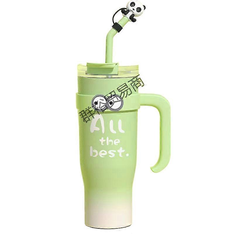 40 Oz Stainless Steel Travel Mug With Handle And Straw Lid, Vacuum-Insulated, Reusable, Keeps Drinks Cold 12 Hours