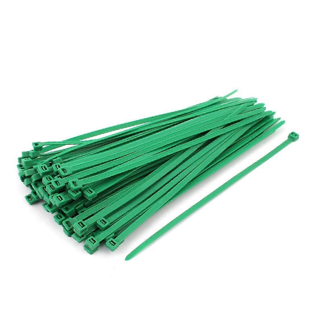 Lon0167 Self Locking Nylon Cable Ties 5mm x 200mm Heavy Duty Green Zip Ties 100pcs for Industrial Use