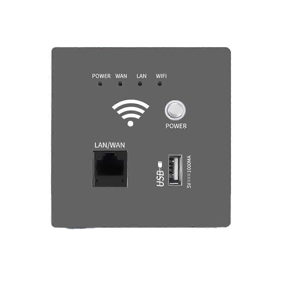 300mbps 2.4ghz wifi router trådløs wifi stik rj45 ap relæ smart usb stik panel indlejret væg wifi router c