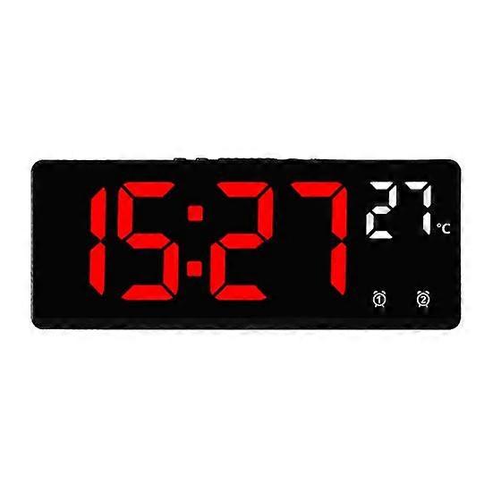 Digital Alarm Clock with Dual Customizable Alarms Raised Nap Buttons 5-Stage Brightness Adjustment USB Port Bedside Clock