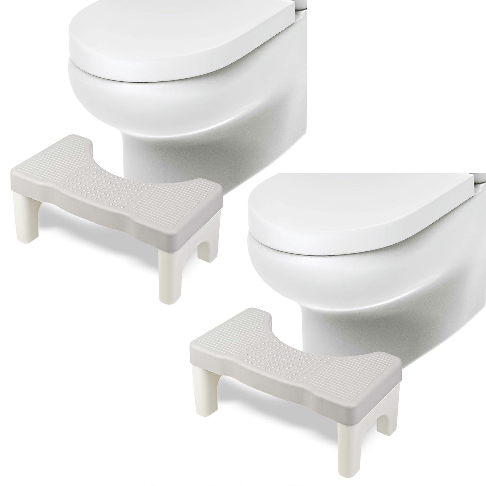 2 Pack Bathroom Squat Stool, Plastic Poop Stool for Adults