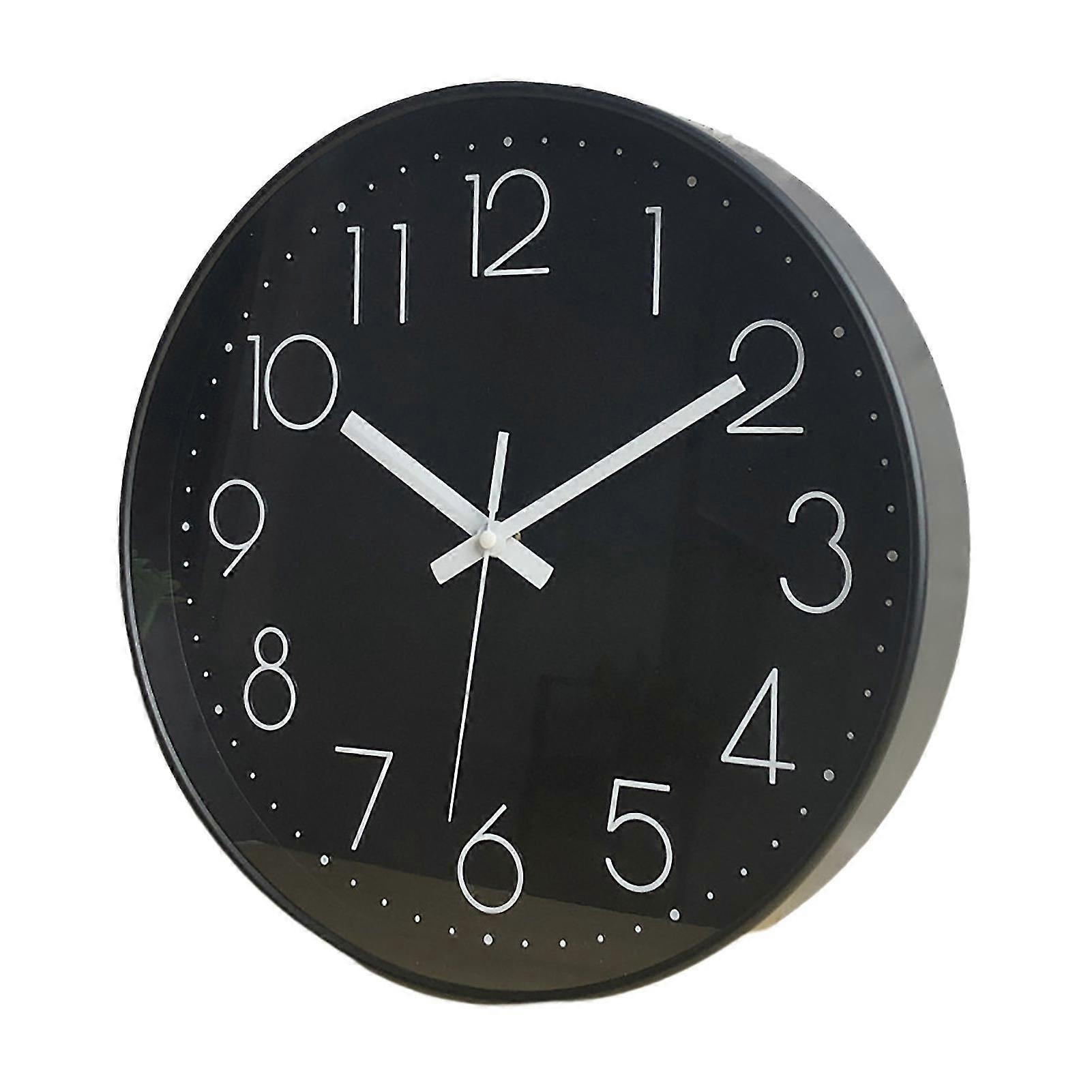 10 Inch Wall Clock Round Hanging Noiseless 3d Number Precise Anti-fog Mirror Surface Quartz Clock Household Supplies Qinghai