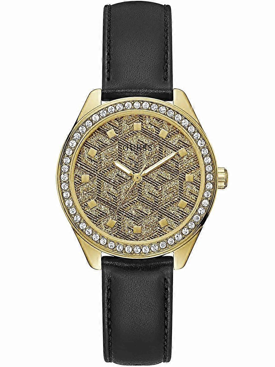 Guess Svart Äkta Läder GW0608L2 Damklocka
