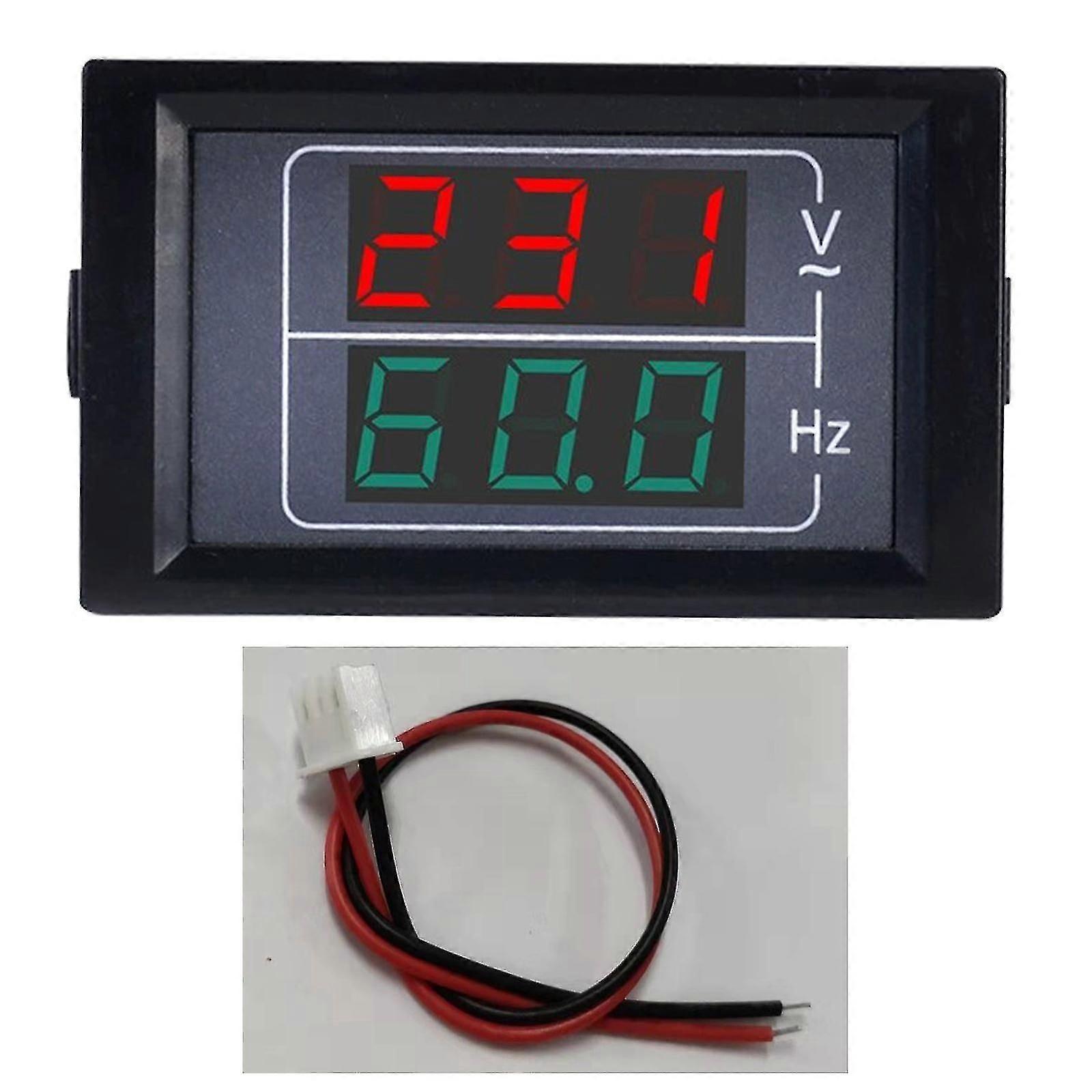 Digital Ac Voltmeter Panel Ac50-500v Frequency Counter 10.0-99.9 Hz Led Display