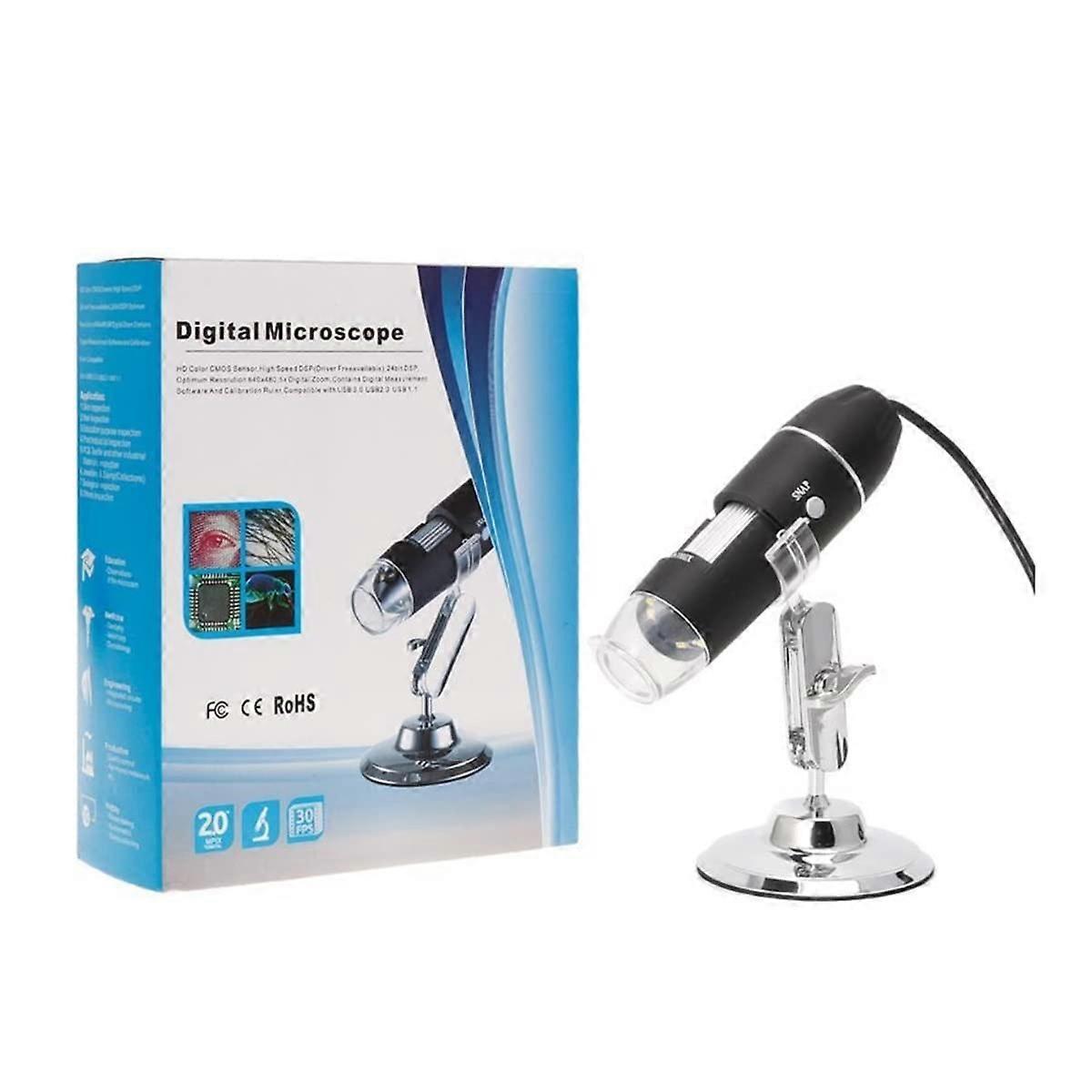 Microscope Accessories Kit Professional Digital Microscope 1600X with 8 LED Light USB Digital Microscope Camera Microscope Slides