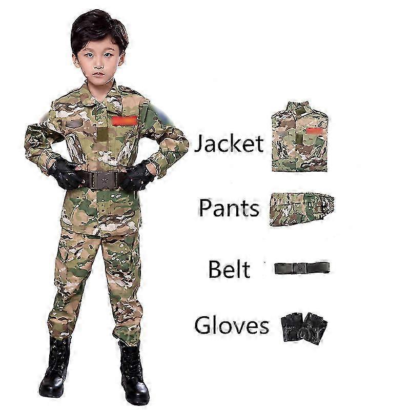 Outdoor Combat Gear for Kids: Military Tactical Uniforms with CP Camouflage Designed for Airsoft Training and Security Operations