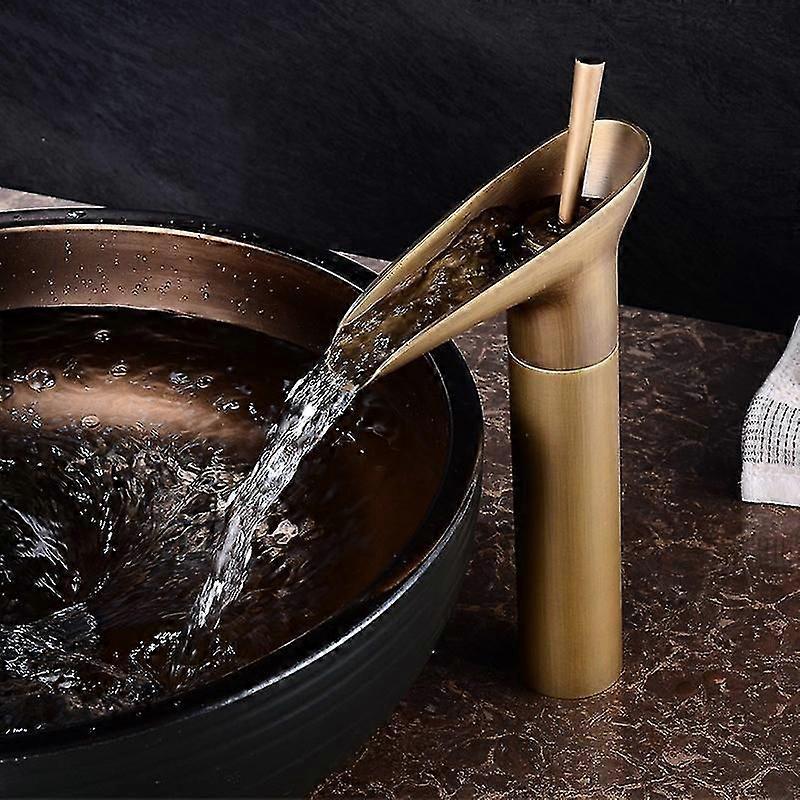 Robinet de lavabo, mitigeur cascade de salle de bain, mitigeur de lavabo réglable chaud et froid, laiton chroméA)