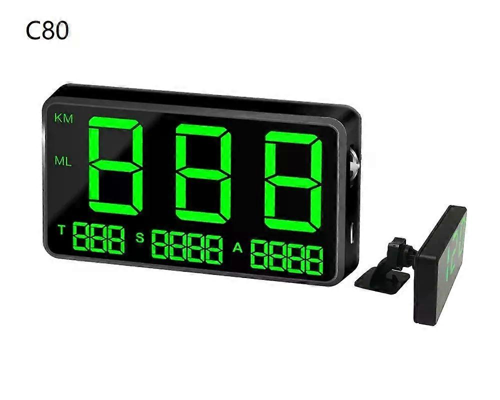 Universal GPS HUD Speedometer Odometer Car Digital Speed Display MPH Over Speed Alarm Car Clock compatible for All Vehicles C80 C90