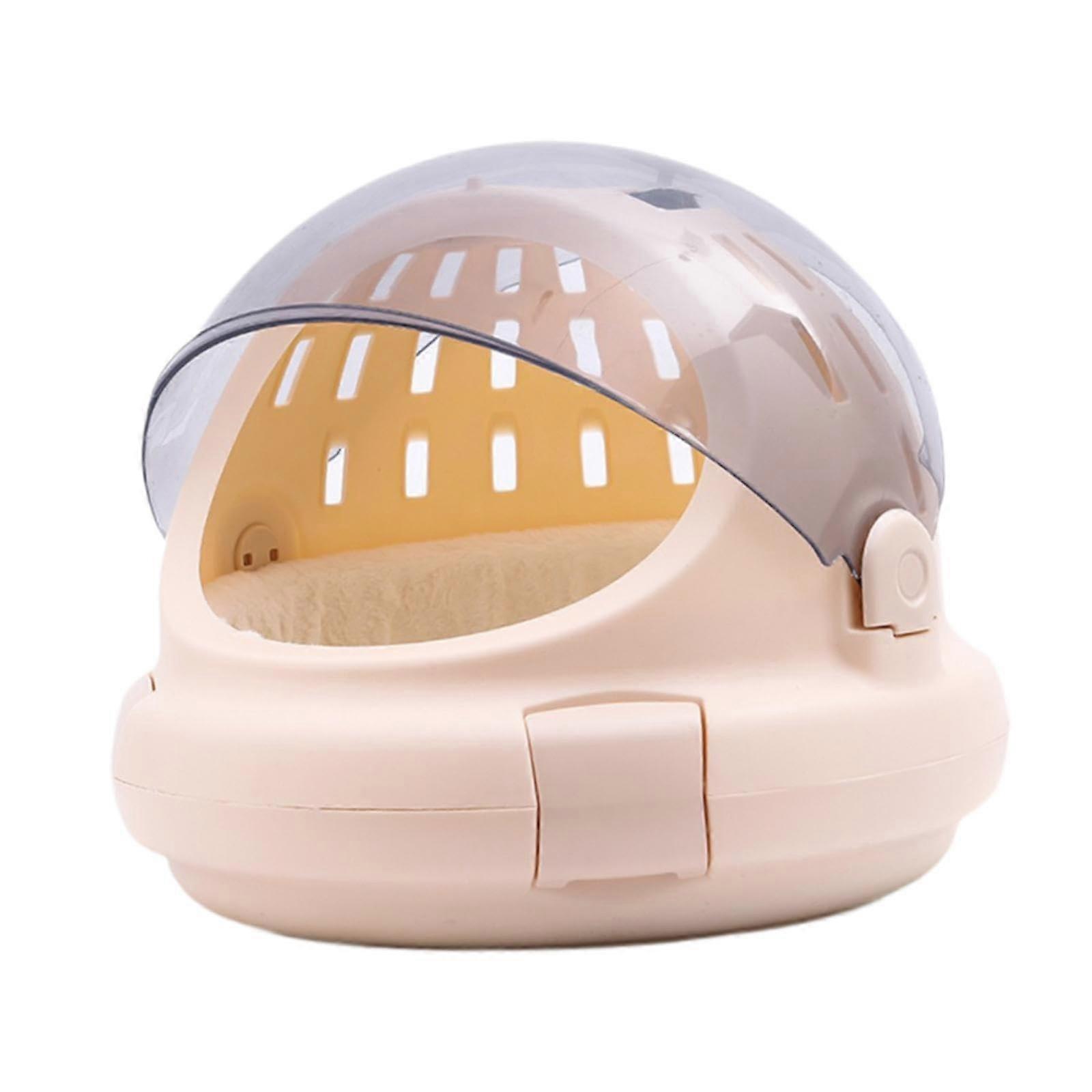 Pet Travel Carrier for Small Dogs and Cats, Hard Sided Pet Kennel with Handle, Beige, Durable Crate for Puppies