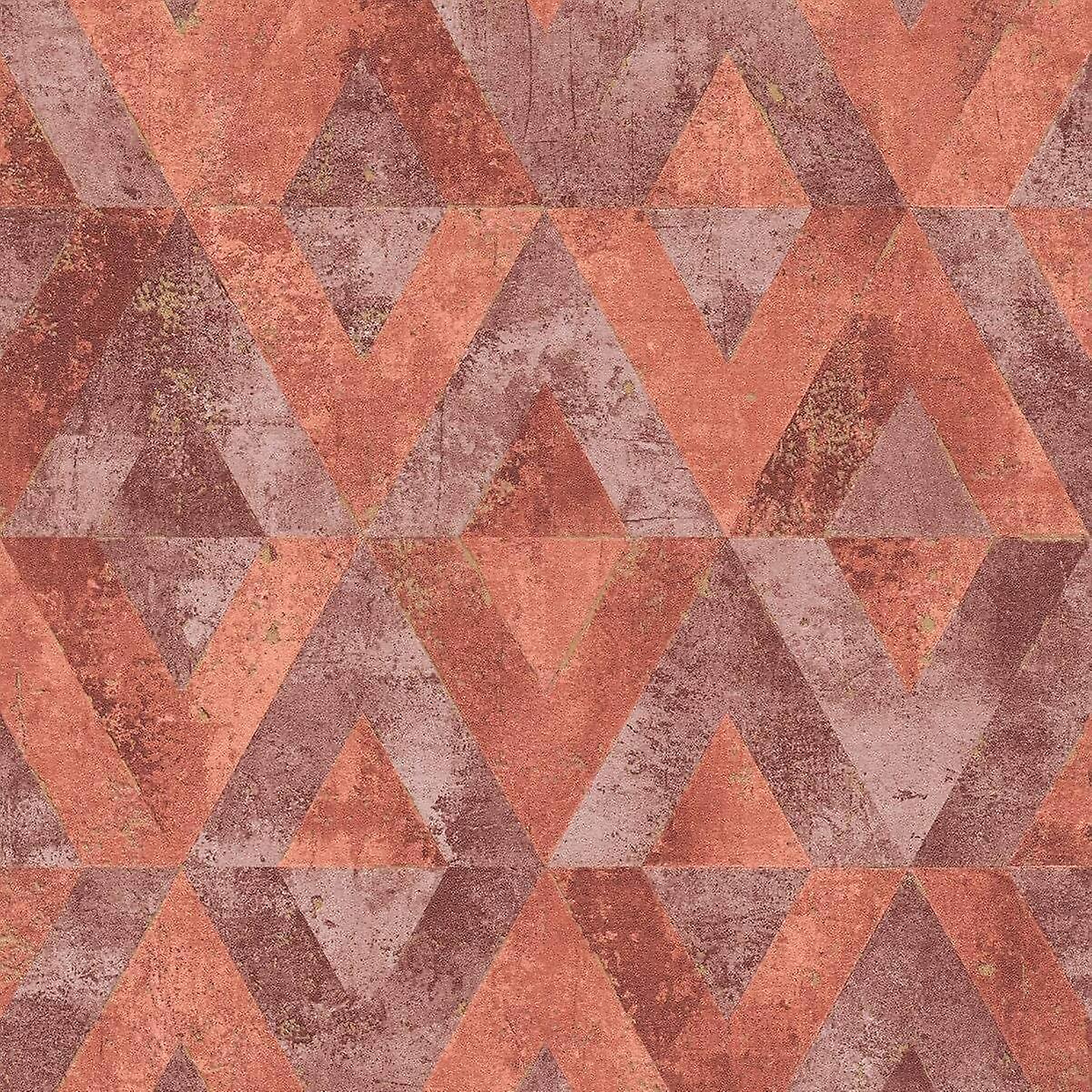 Red Geometric Industrial Wallpaper