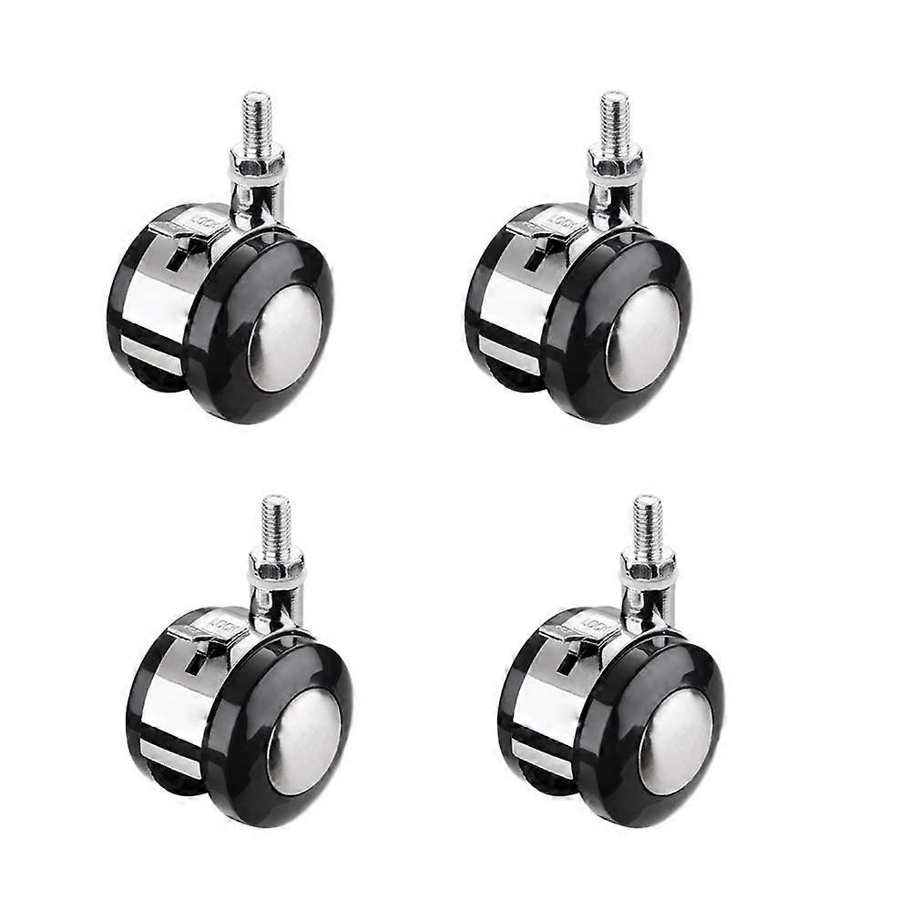 Nylon Caster Wheels,Replacement Castors,Flat Swivel Casters with Brakes,Universal 360 Degree Rotating