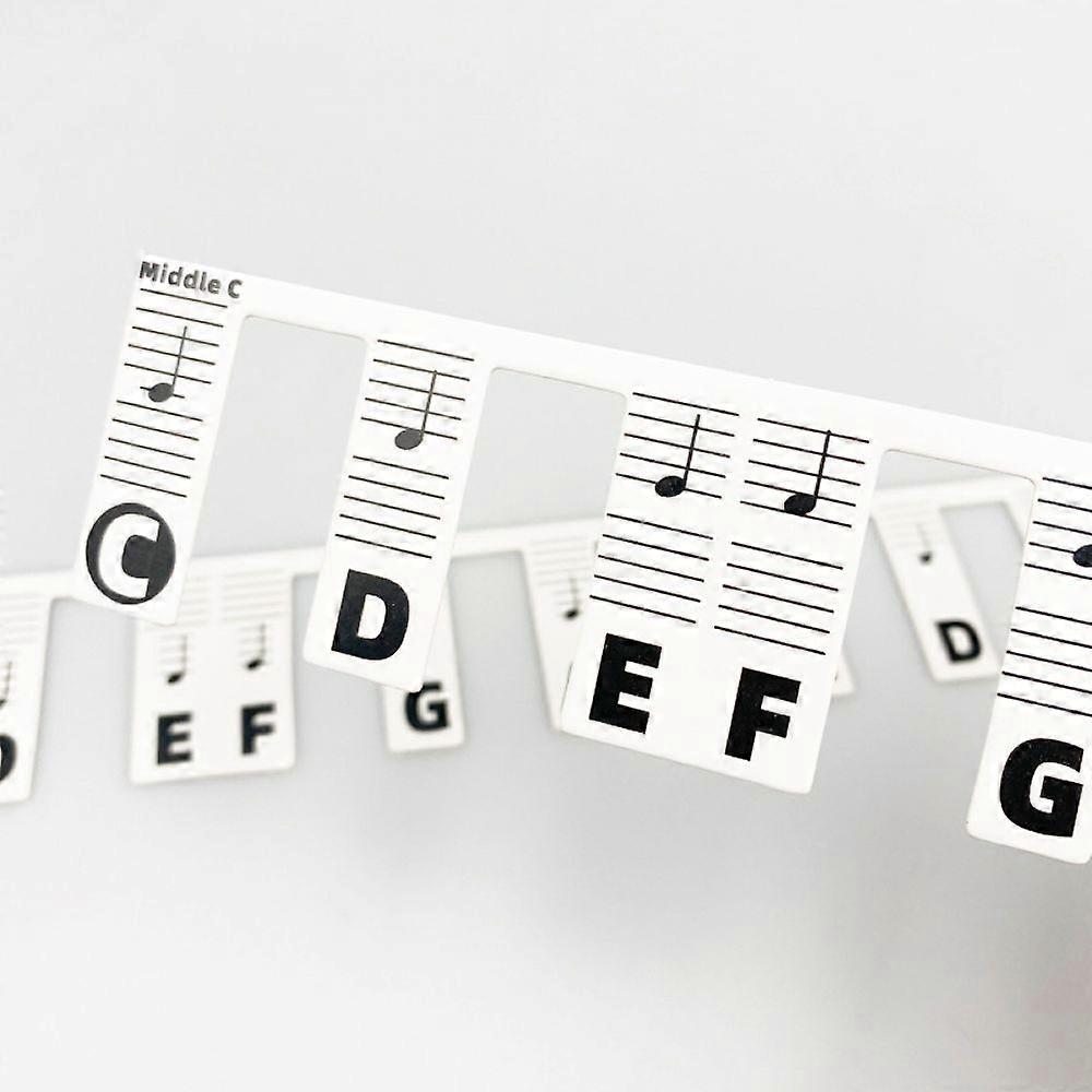 Azymi Removable Piano Keyboard Stickers for 88/76/61/54/49/37-Key Digital Pianos Color-Coded Note Labels