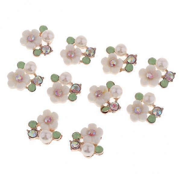 4x10 flatback rhinestone blomst knapper DIY smykker funn runde kronblader