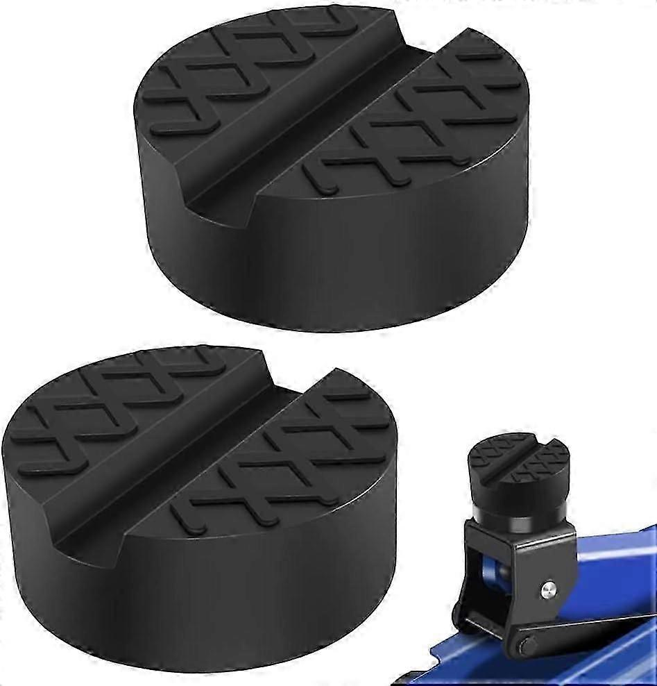 2 Pack Universal Slotted Rubber Jack Pads Frame Rail Protectors 65mm/2.56" Diameter