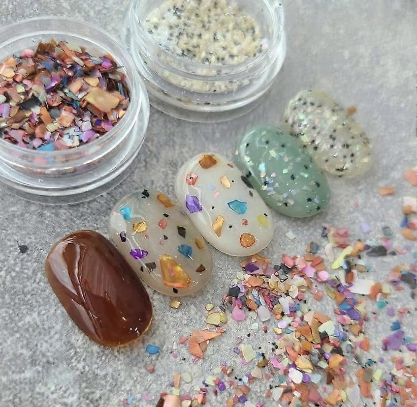 Nail Studs Mixed Shell Abalone Slices Irregular Nail Paillette Flakes Glitters Sticker for 3D Nail Charms Acrylic Accessories Ref: 3089