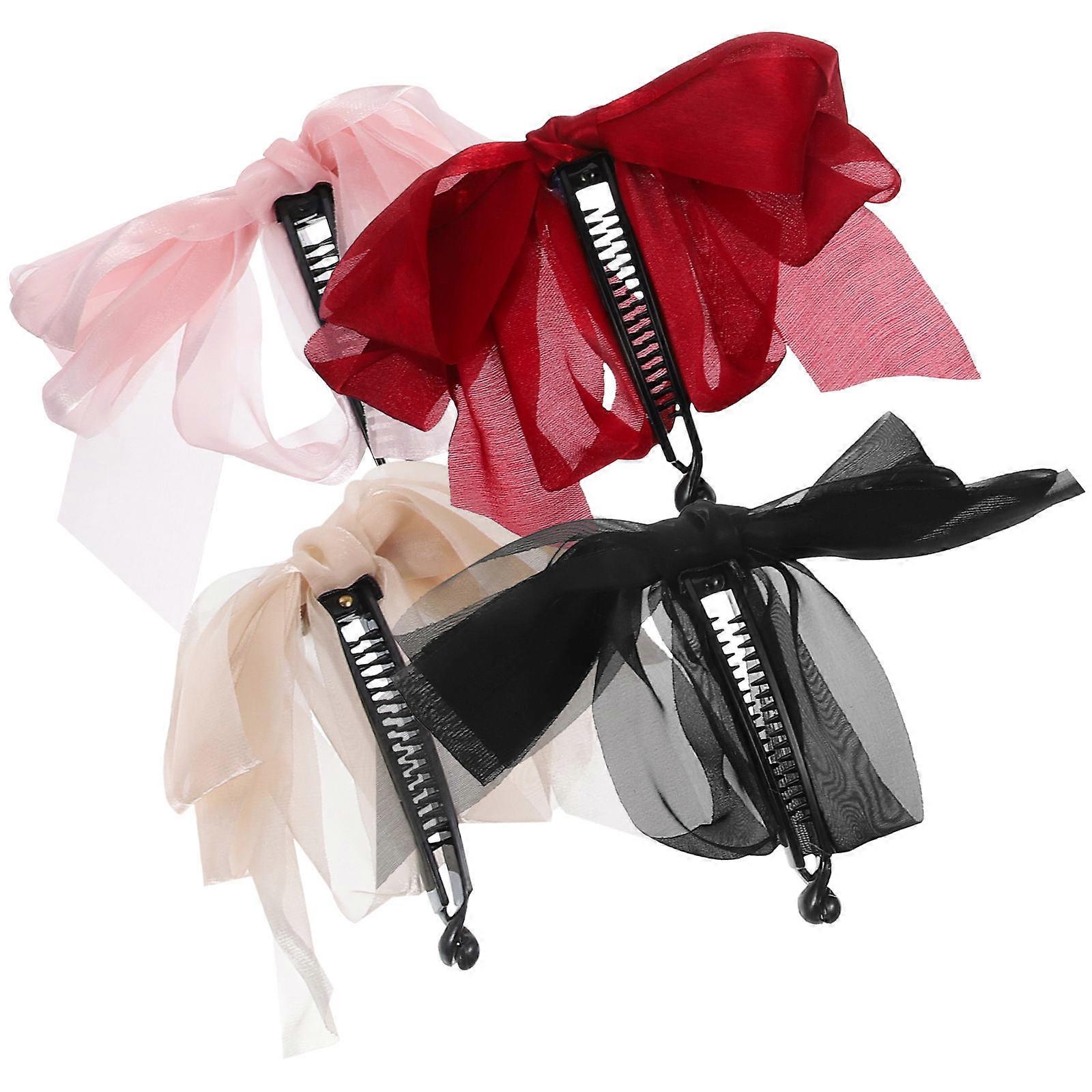 Elegant Banana Hair Clips Set of 4 – Sturdy Soft Bows for Curly Hair Styling, Lightweight & Comfortable Hold for Any Outfit