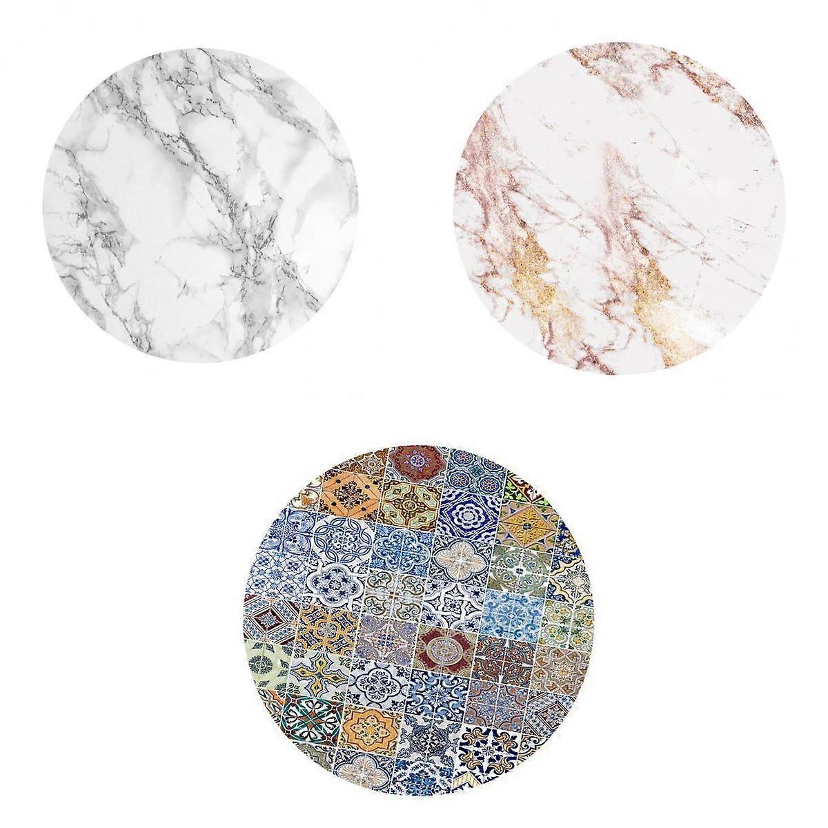 Tablecloth 3X - Round Tablecloths For Washable Polyester Circular Table Cover -