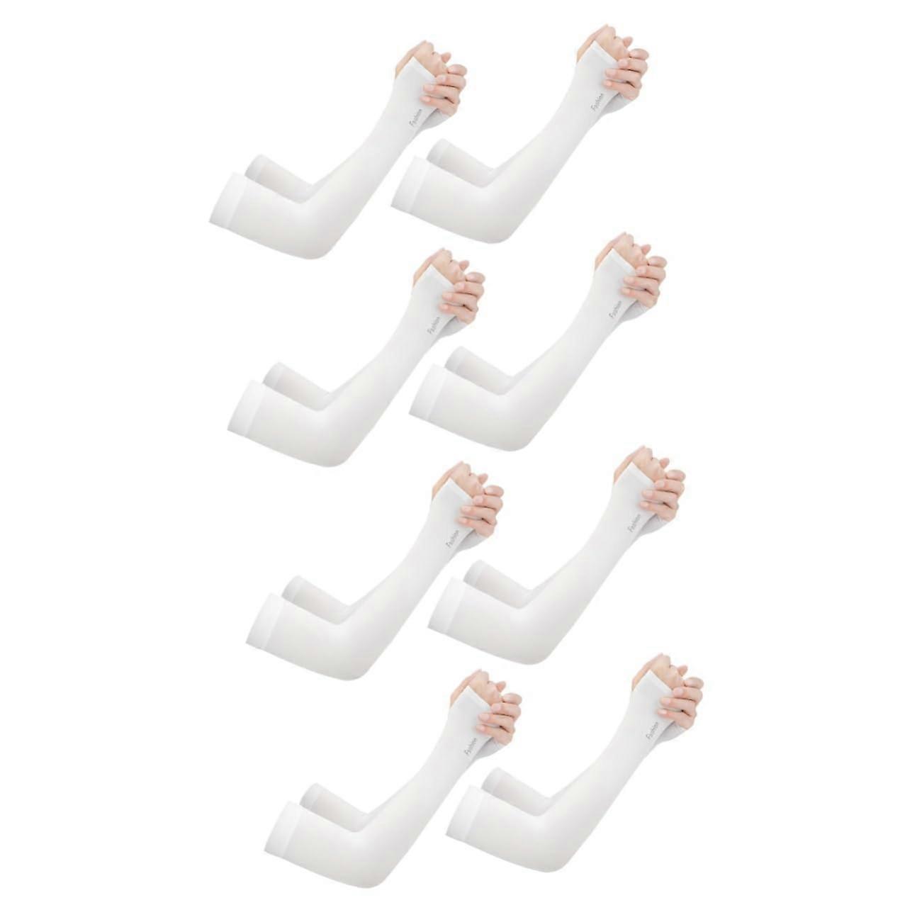 Ice Silk Cooling Arm Sleeves for Men - 4 Pairs with Thumb Hole for Cycling, Running, Yoga, Golf - 2 Sets