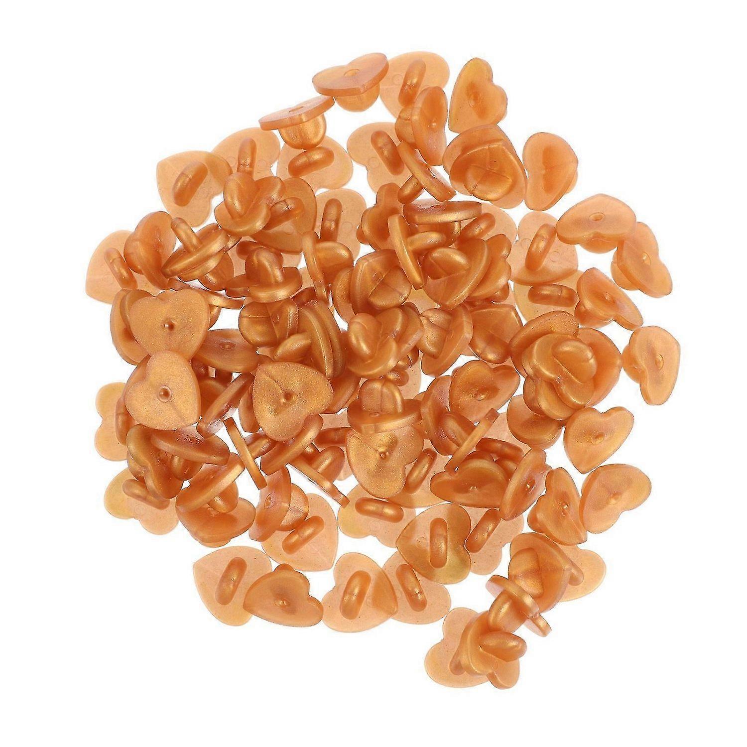 100 Pcs Boy Tie Heart Shaped Pin Pin Backs Locking Pin Back Replacement Rubber Pin Backings