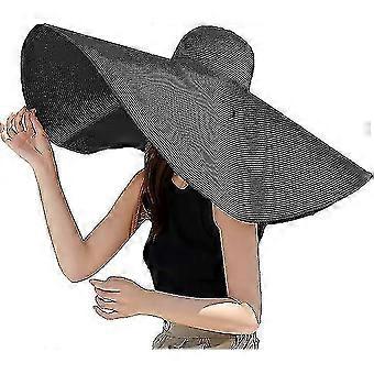 Oversized Beach Straw Hats For Women Extra Large Wide Brim Beach Hat Foldable Roll Up Floppy Sun Hat Summer Outdoor