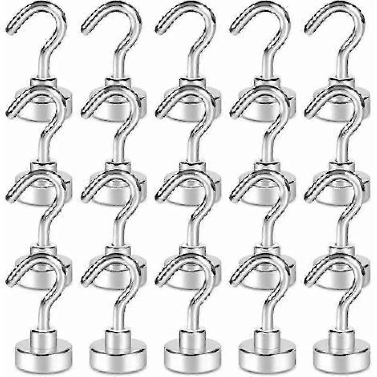 20 Pack Magnetic Hooks - 6kg+ Strong Fridge Hooks, Heavy Duty Ceiling & Cruise Hooks with Powerful Magnet