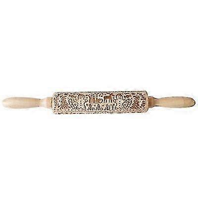 Christmas Themed Rolling Pin for Holiday Baking Activities