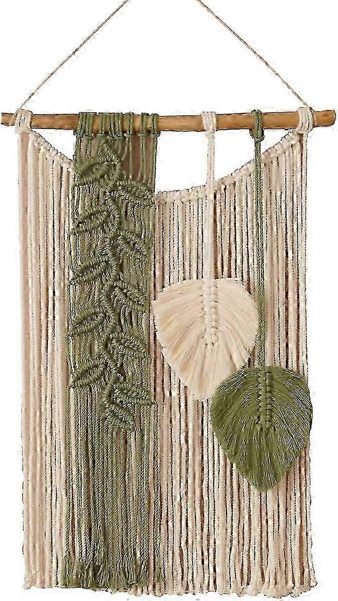 Handmade macrame wall decoration large 40x60 cm (green)