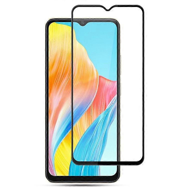 Compatible con MOCOLO para Oppo A38 4G Protector de pantalla Cobertura completa Impresión en seda Película de vidrio templado